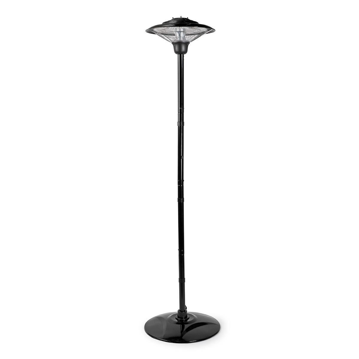 Nedis 1.5KW Outdoor Freestanding Halogen Electric Garden Patio Heater, 1500W, IP34 Rated, with Height Adjustable Stand and Tip Over Protection