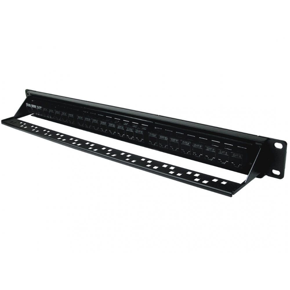 Ex-Pro 19 Inch 1U 24 Port UTP Cat5e Patch Panel - In-line coupler
