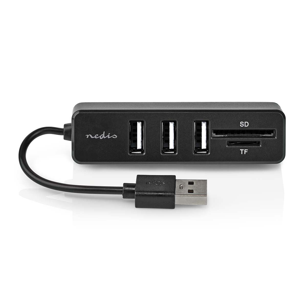 Nedis USB Hub | 1x USB-A | 3x USB A Female | 5 port(s) | USB 2.0 | USB Powered | SD & MicroSD
