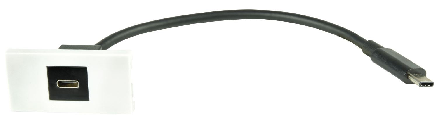 Av:link Face Plate Wallplate Module - USB Type-C Socket to Male Tail