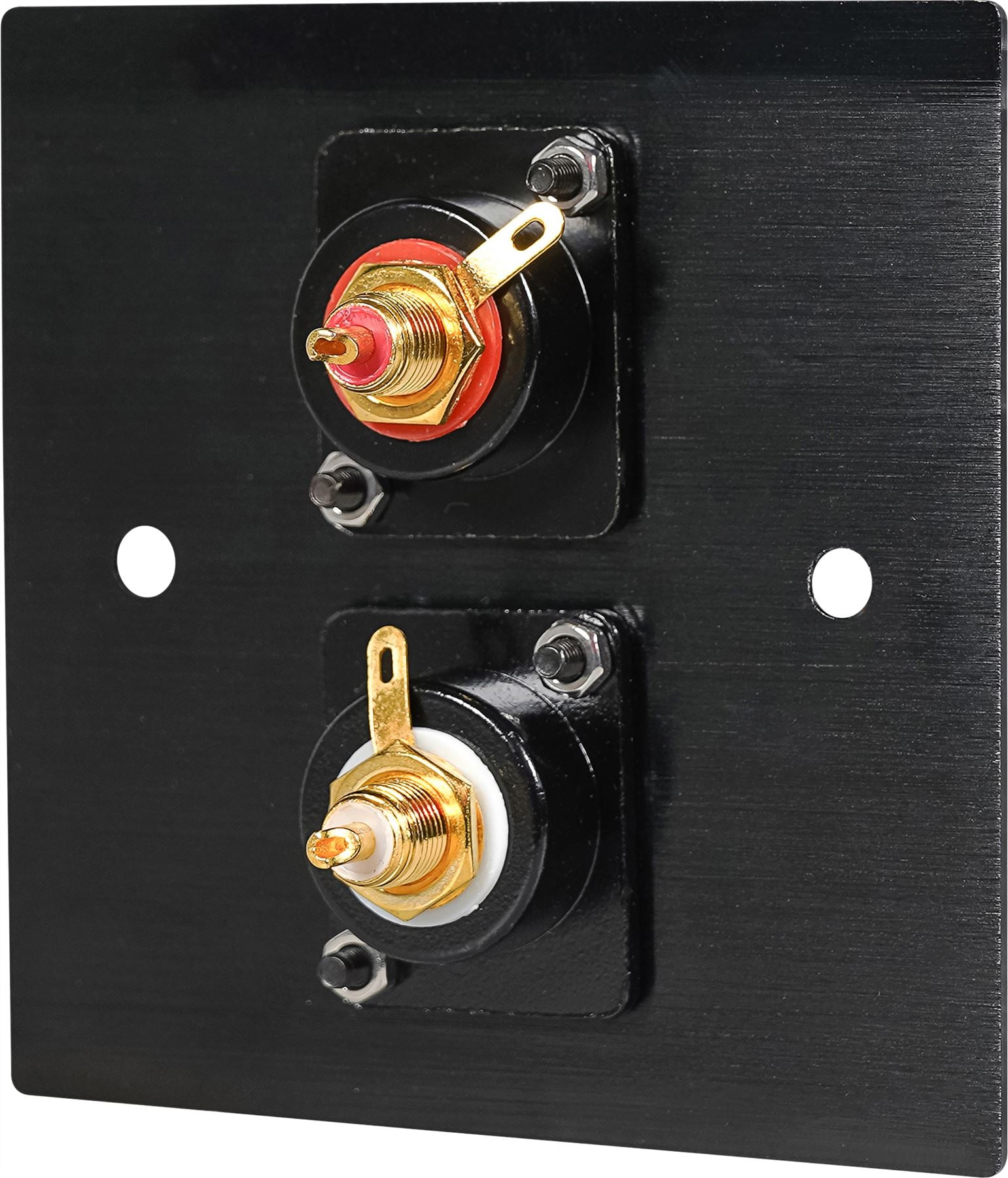 Black Wall Face Plate Electrical AV Slim Series 2 x Phono Socket Wall Plate Metal
