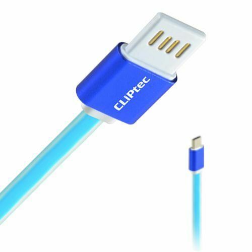 Cliptec USB Cable | USB 2.0 | USB-A Male | USB Micro-B Male | 480 Mbps | Nickel Plated | 1.00 m | Flat | PVC | Blue