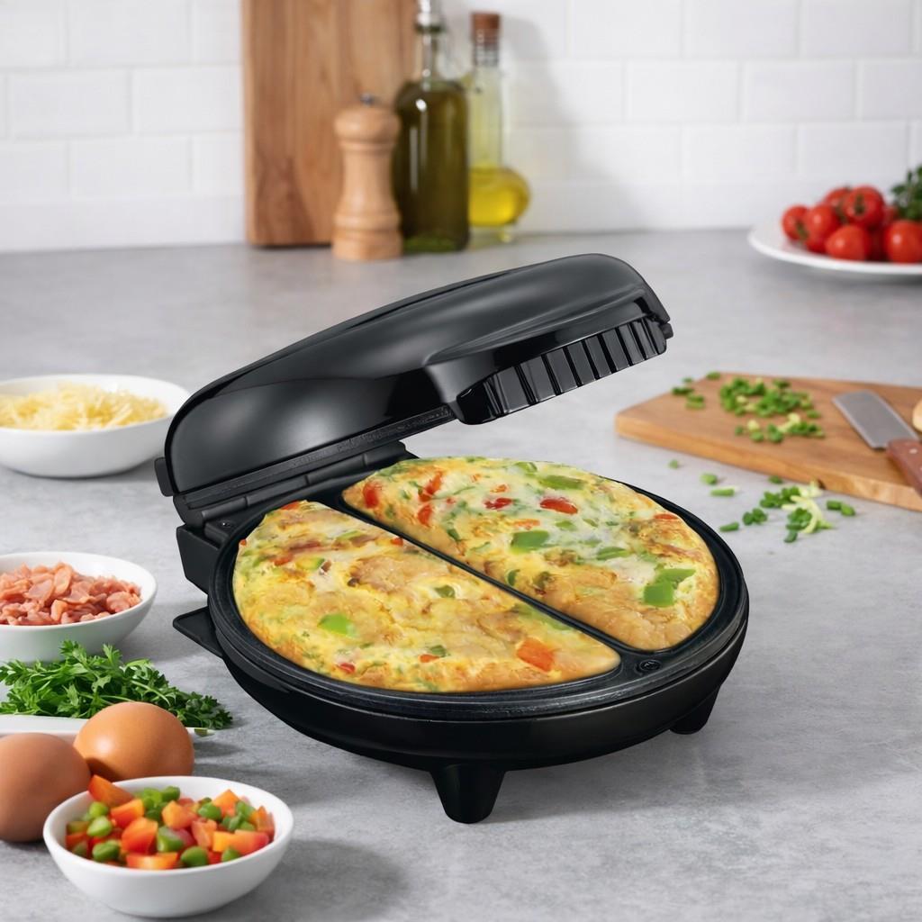 MELISSA Deep Fill Omelette Maker, Dual Non-Stick Plates, Electric 750W Omelette Cooker, Fast, Fluffy Homemade Omelettes – Compact & Easy Clean Breakfast Appliance