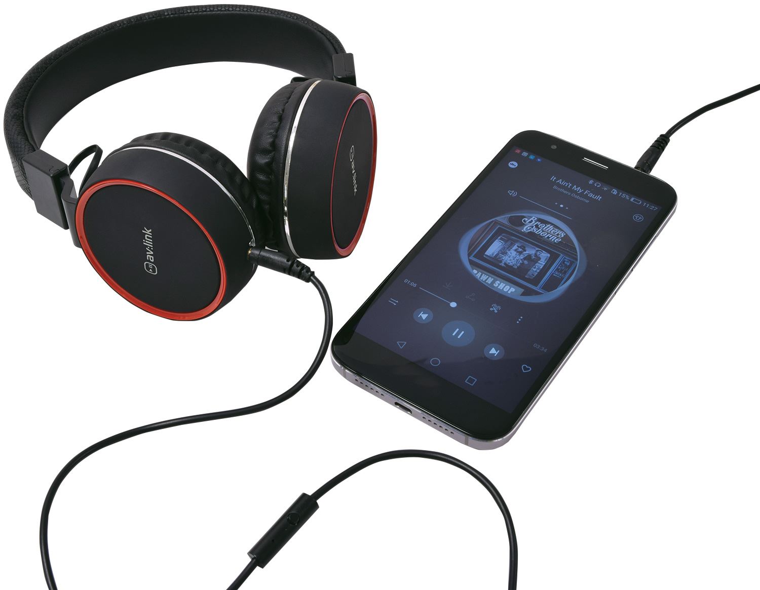 Av:link Folding Multimedia Headphones with In-line Microphone Hands Free