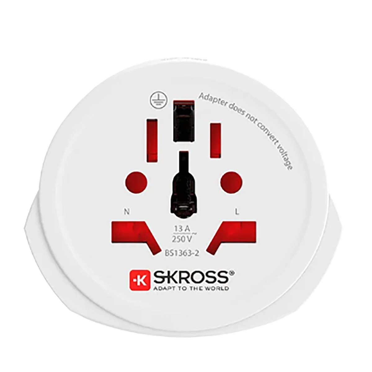 Skross Travel adapter World to Europe for 2- and 3-pole devices from more than 220 destinations