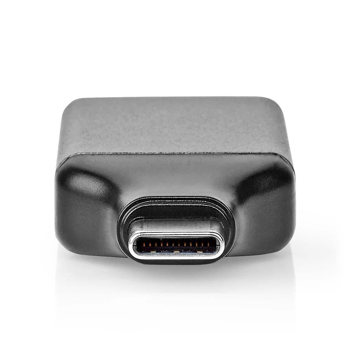 Nedis USB-C™ Adapter | USB 3.2 Gen 1 | USB-C™ Male | DisplayPort Female | 4K@60Hz | Round | Nickel Plated | Black / Grey | Envelope
