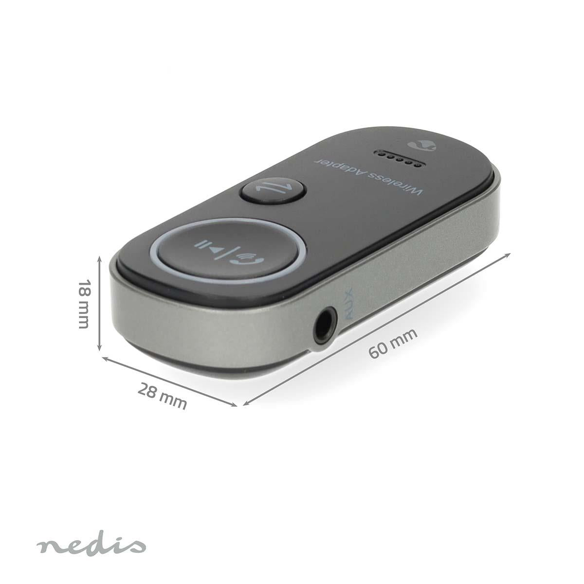 Nedis Bluetooth® Transmitter Receiver | Audio / video / data connections input: USB-C™ Female | Audio / video / data connections output: 1x 3.5 mm | SBC | Up to 1 Device | Maximum battery play time: 8.5 hrs | Black