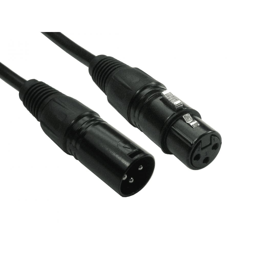 Ex-Pro 10m Ultra Flex 3 Pin XLR Male to XLR Female Cable - Black