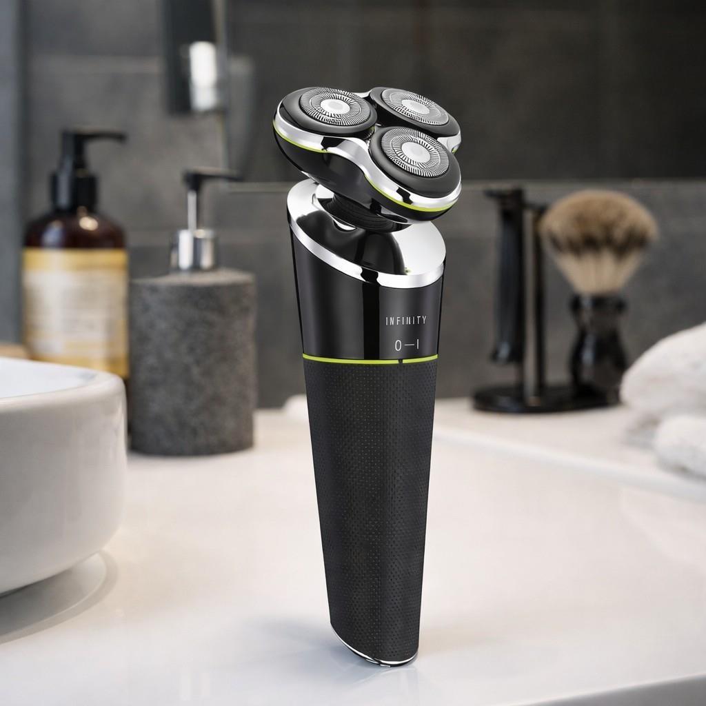 MELISSA Electric Razor for Men, 60 Min Shaving, Charing Stand, Wet & Dry Rotary Shavers for Men - Black