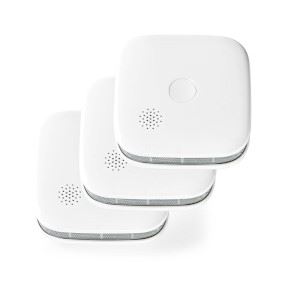 Nedis SmartLife 3 Pack Smoke Detector | Smart Wi-Fi | Battery Powered | Sensor life 10 year | EN 14604 | Max. battery life: 24 Months | 85 dB | White
