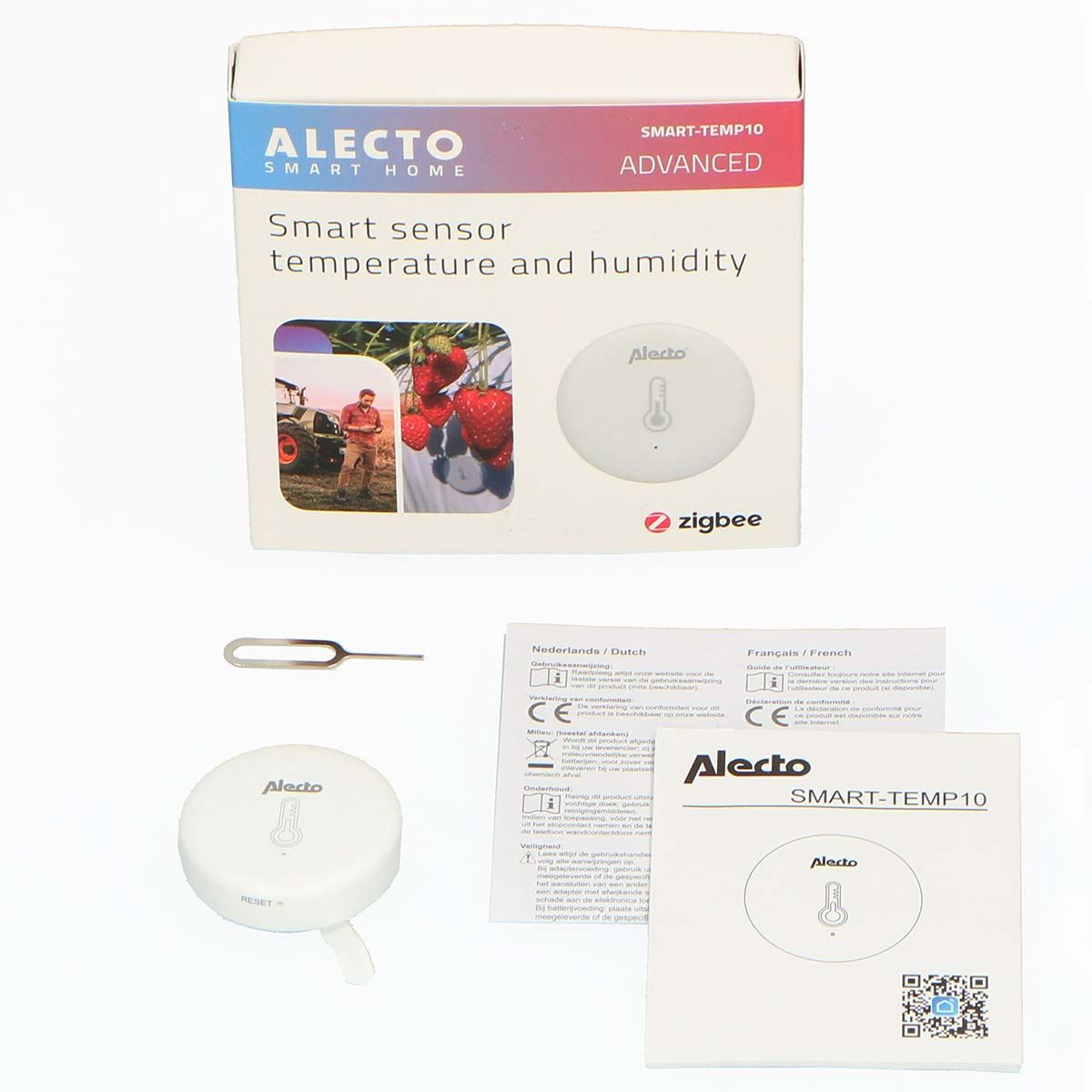 Alecto Smart Zigbee Wi-Fi Wireless Thermometer and Hygrometer, Ideal for Cellar, Shed, Greenhouse, Climate, Wine cabinet