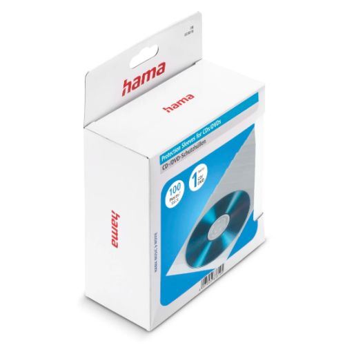 Hama 100 CD/DVD Protective Sleeves - Transparent