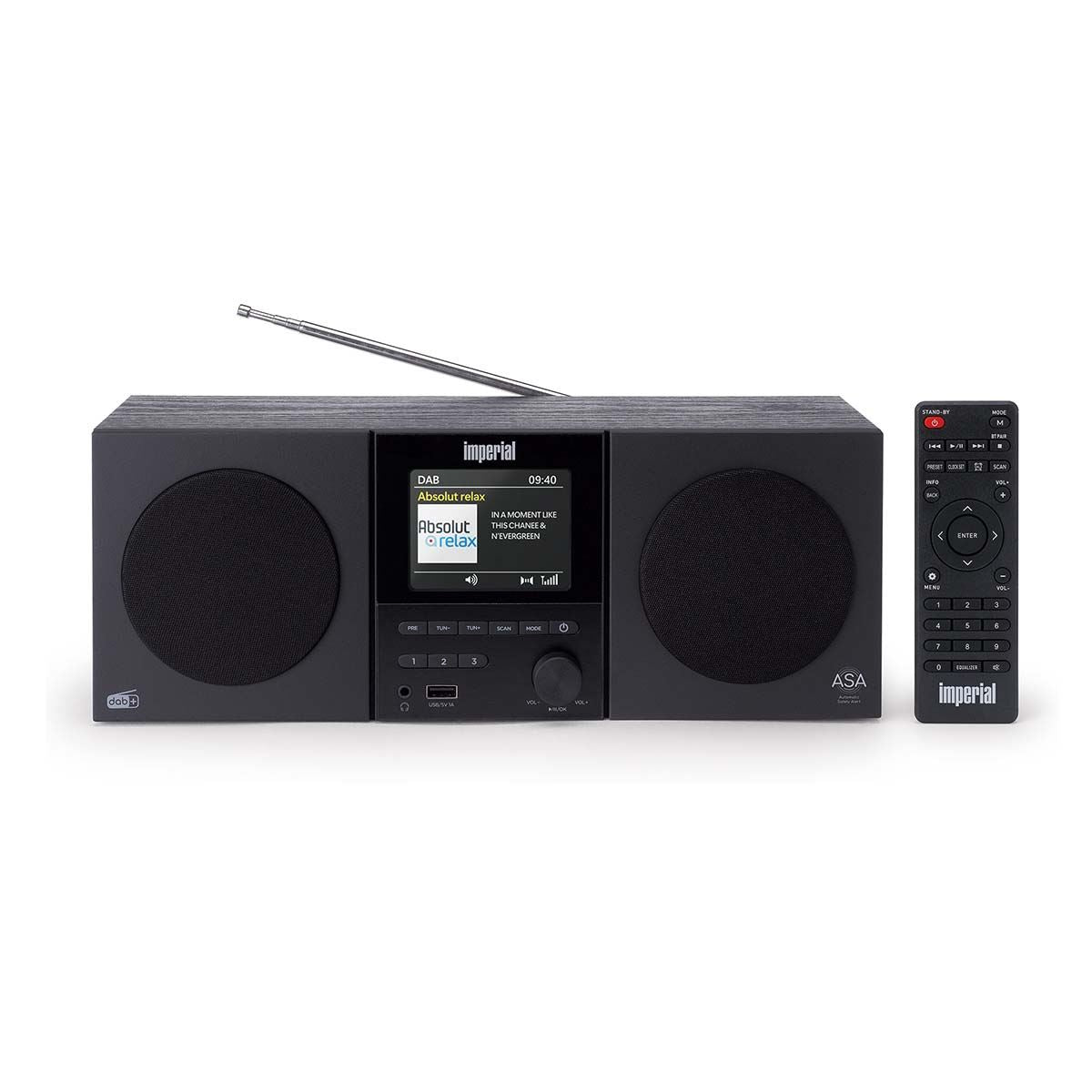 Imperial DABMAM 220BK Compact DAB+, FM Stereo Radio with Bluetooth Speaker & Remote Control - Black