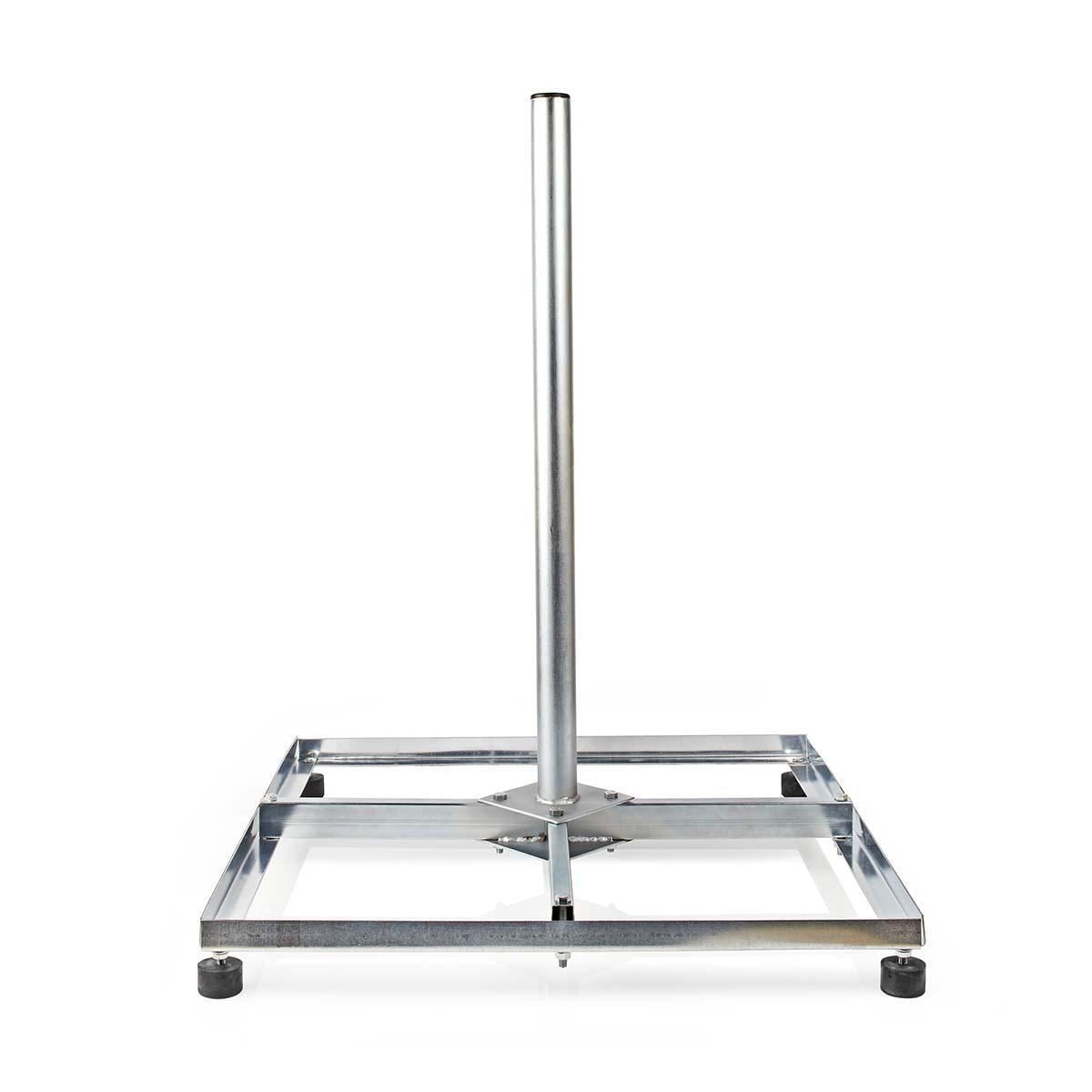 Nedis Satellite Balcony Stand | Mast length: 0.75 m | Maximum dish size: 90.0 cm | Bottom plate size: 4 x 30 x 30 cm | Steel | Silver