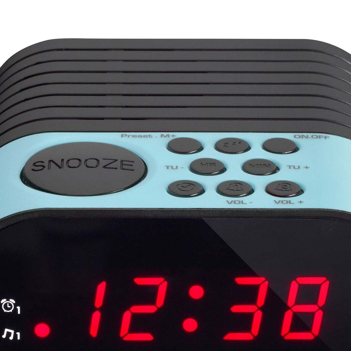 Lenco FM Alarm Clock Radio with Clear Read LED | Blue