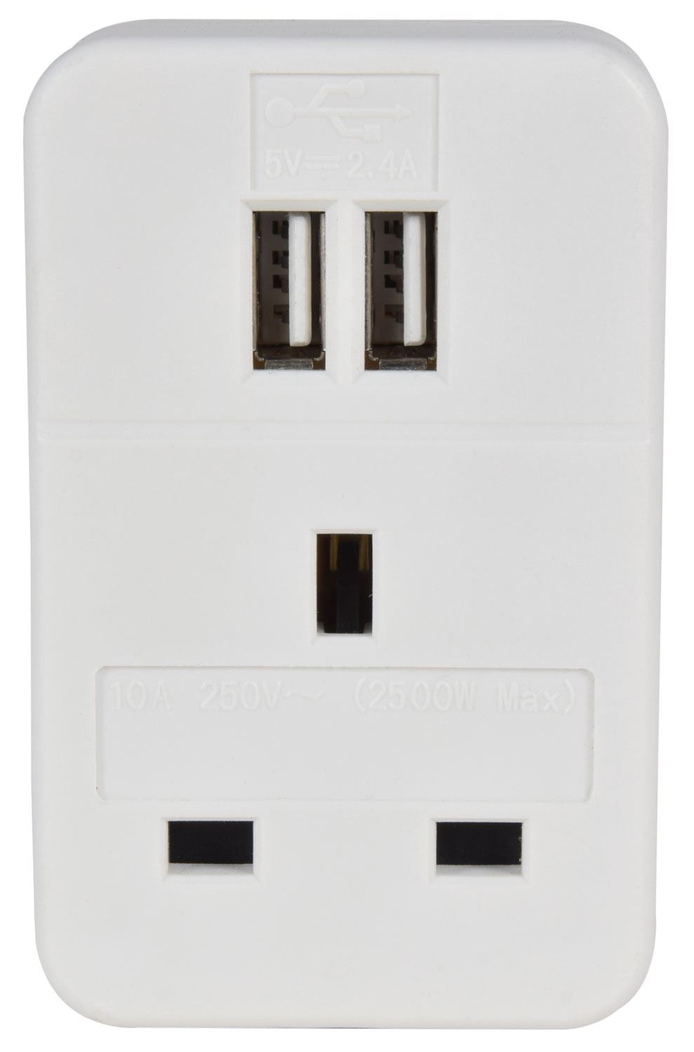 EU Universal Travel Adapter Converter With Dual USB Charger EU to UK Plug