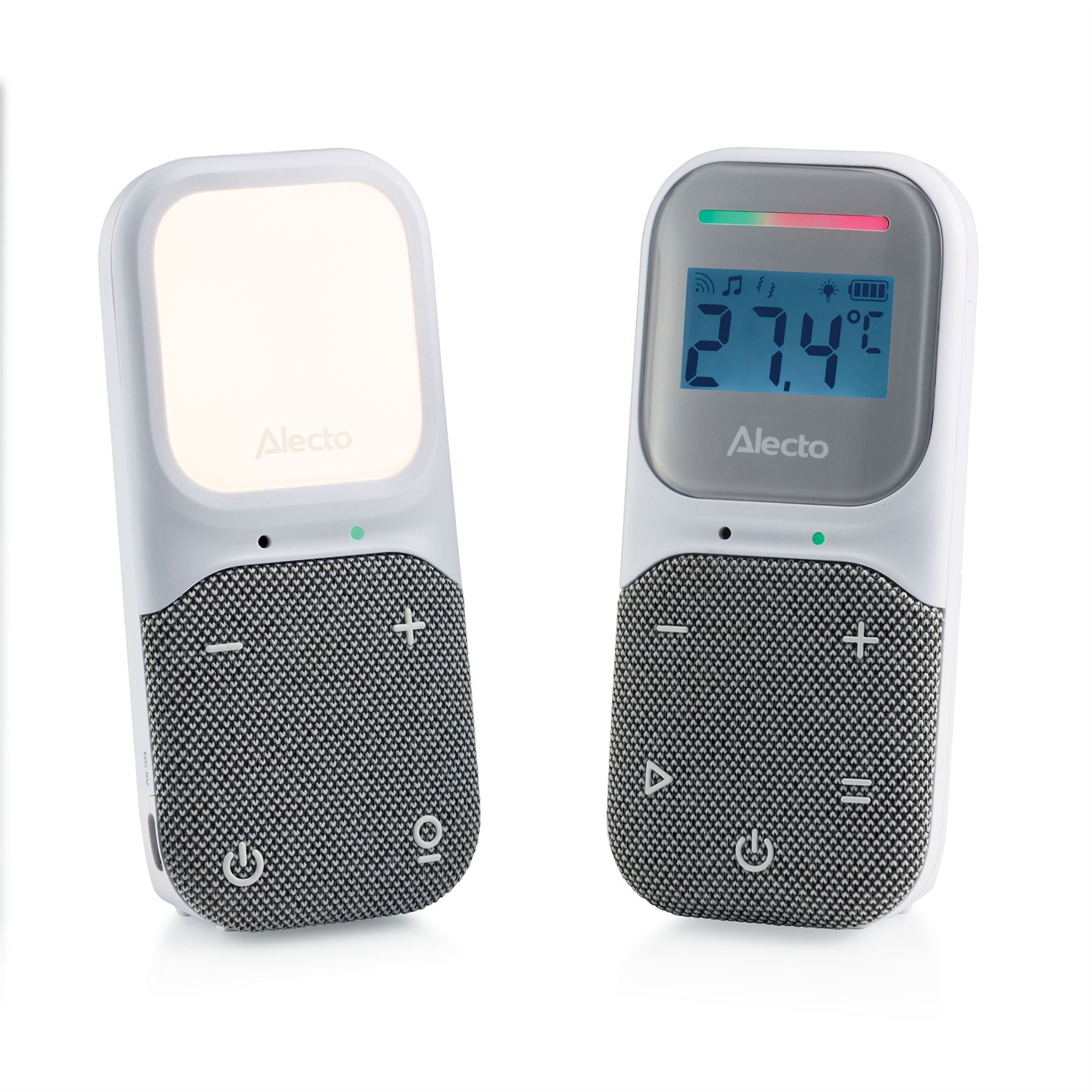 Alecto DBX140 Digital Audio Baby Monitor, Parent Unit with Rechargeable Battery, Temperature, Night Light, Long Range, Digital DECT, Crystal-Clear Sound, Plug & Play, Sound Indicator & Alerts