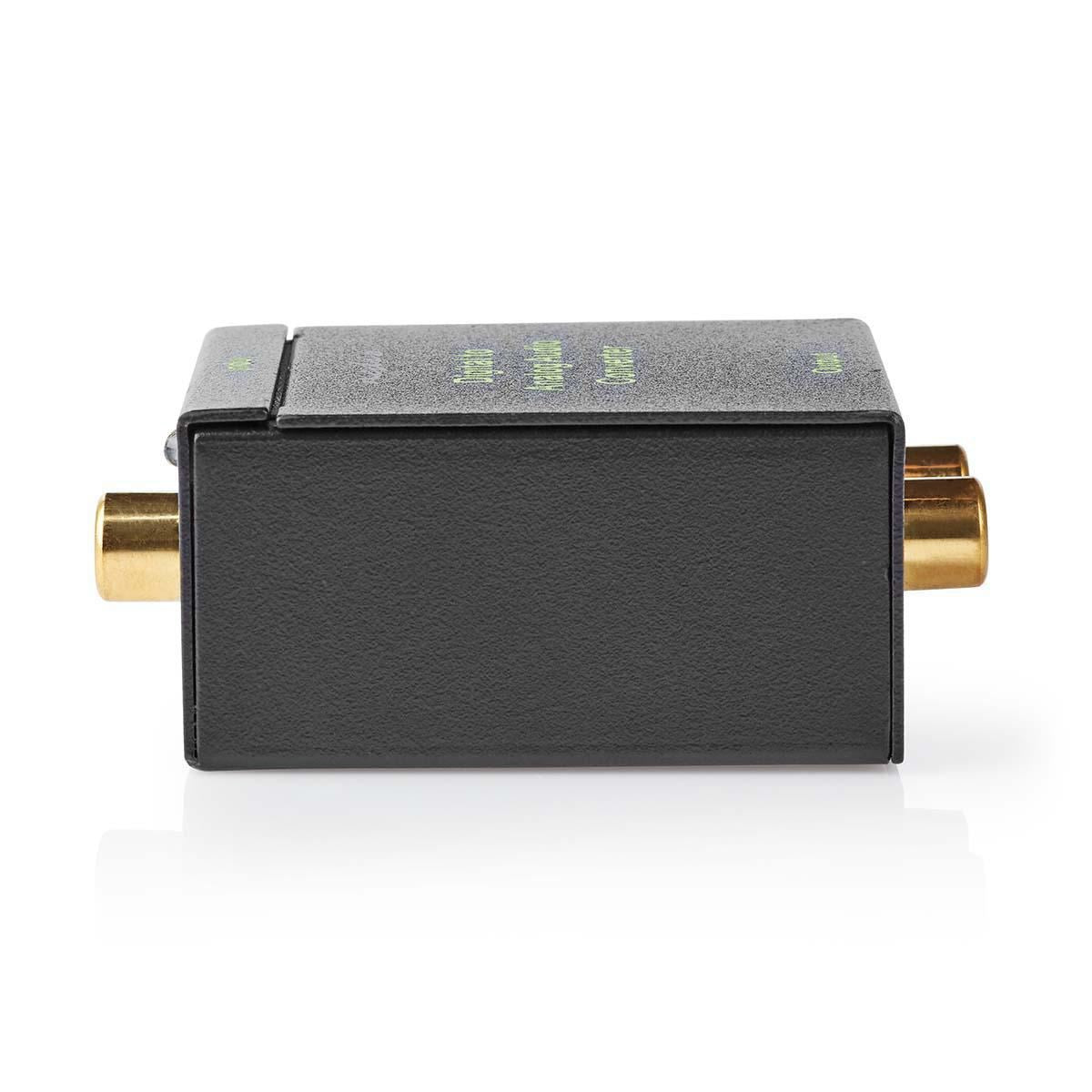 Nedis Digital Audio Converter | 1-way | Connection input: 1x Digital RCA / 1x TosLink to Connection output: 1x (2x RCA) / 1x 3.5 mm | Automatic | Integrated amplifier | Black