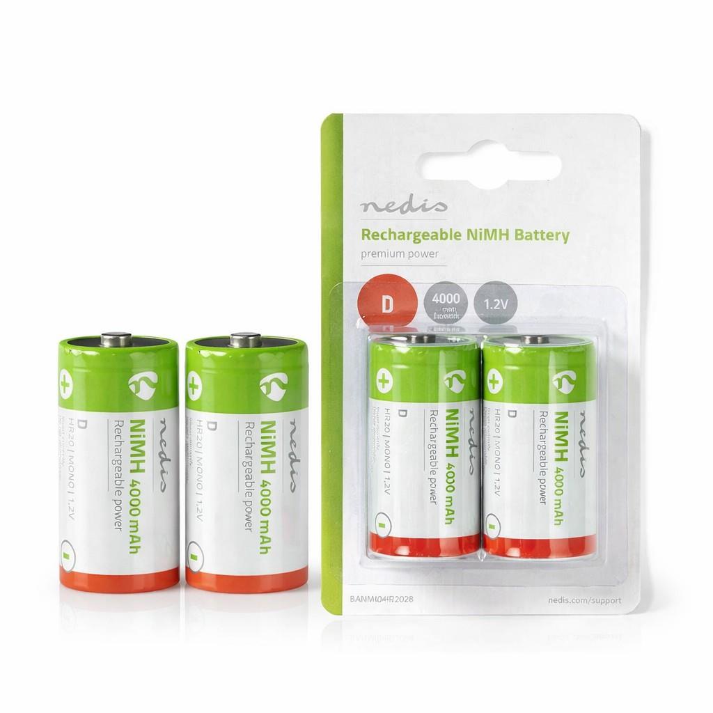 Nedis D Rechargeable NiMH Battery | 1.2 V DC | 4000 mAh | Precharged | 2-Pack | HR20
