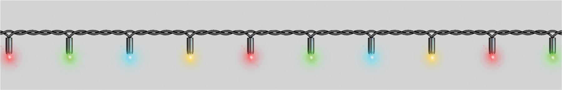 5m Easy-Connect RGB Multi Colour Changing 40 LED String Lights With Interconnectable Black Rubber Cable