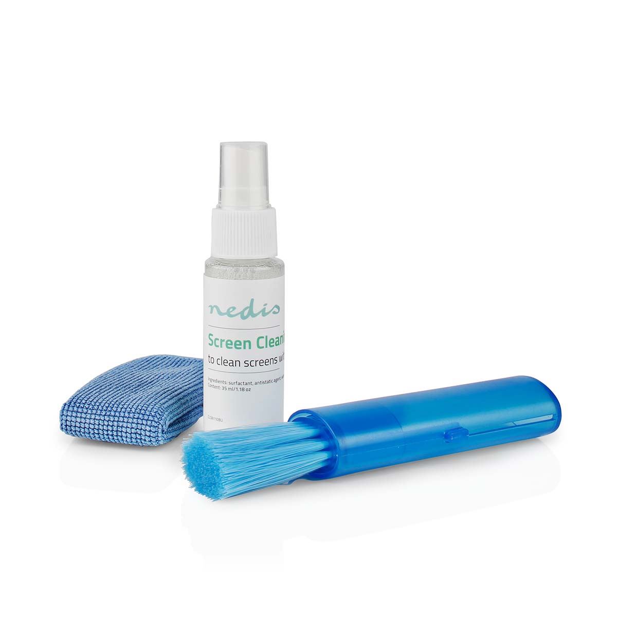 Nedis Screen Cleaner Kit for TV, PC, Smartphone & Tablet - 35ml Spray, Brush & Pearl Cloth