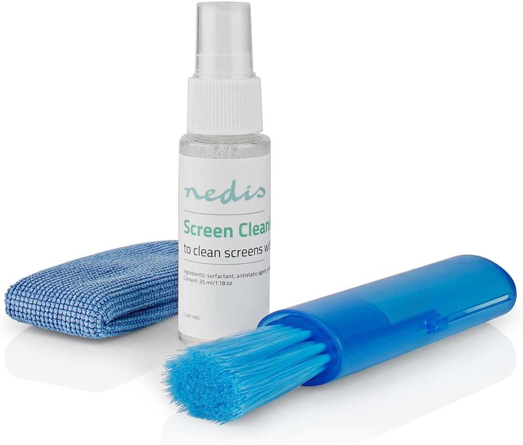 Nedis Screen Cleaner Kit for TV, PC, Smartphone & Tablet - 35ml Spray, Brush & Pearl Cloth