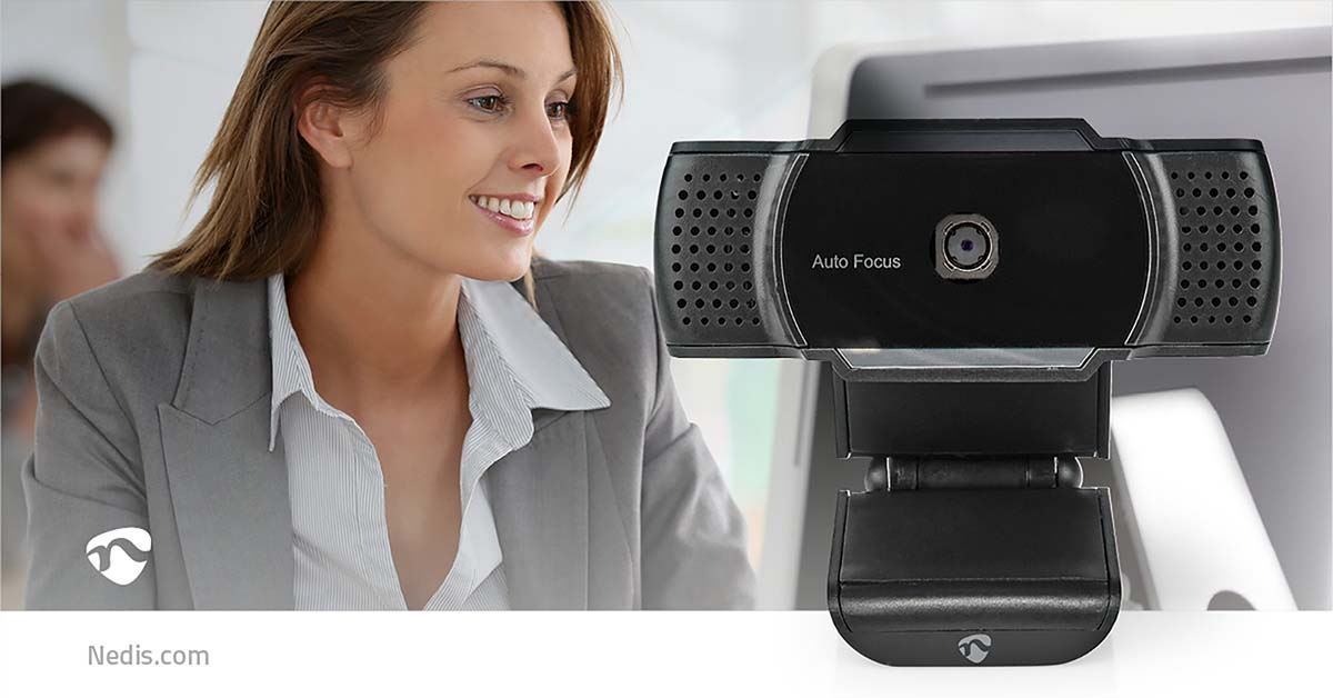 Nedis Webcam | 2K@30fps | Auto Focus | Built-In Microphone | Black