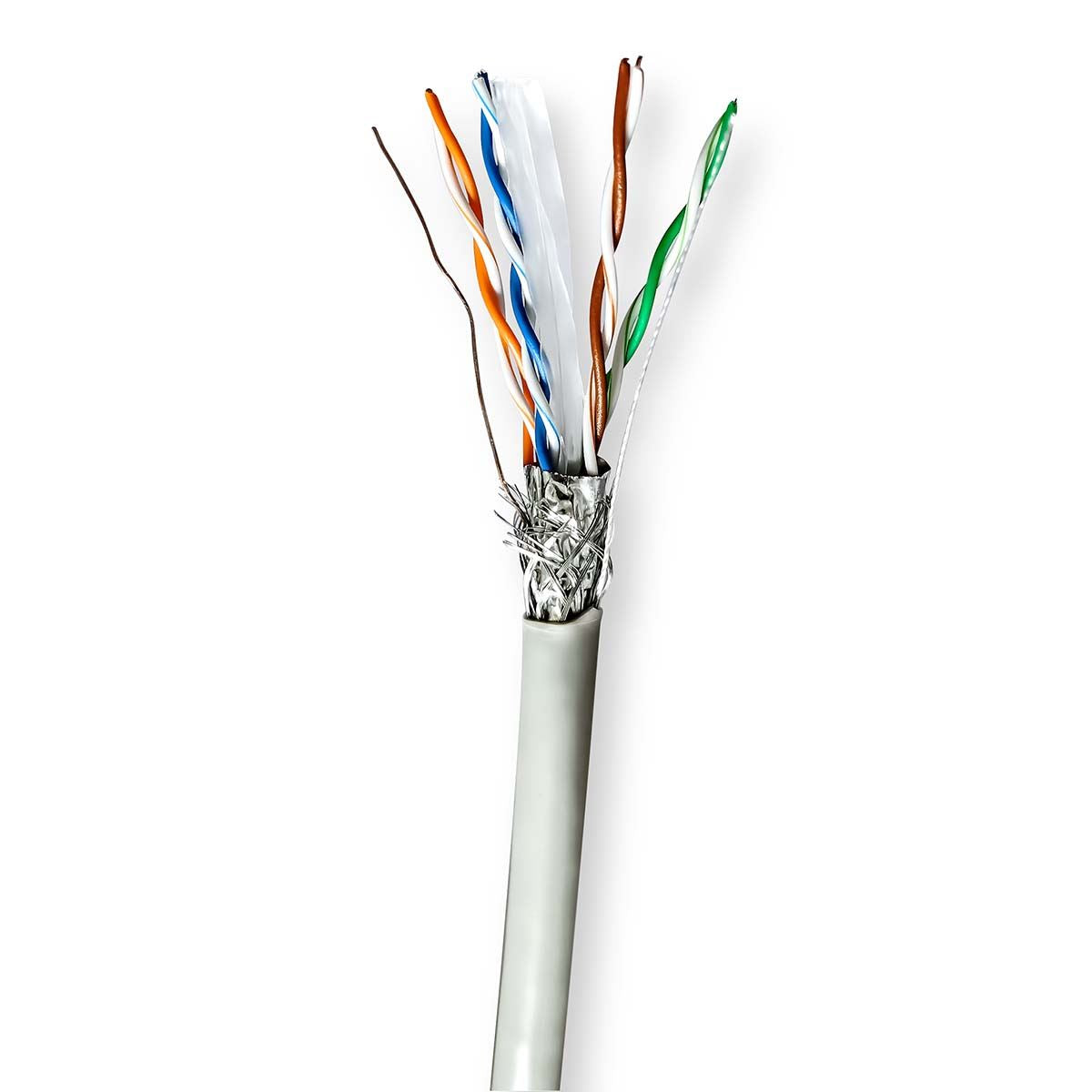 Nedis Network Cable Roll | CAT6 | Stranded | S/FTP | CCA | 100.0 m | Indoor | Round | PVC | Grey | Pull Box