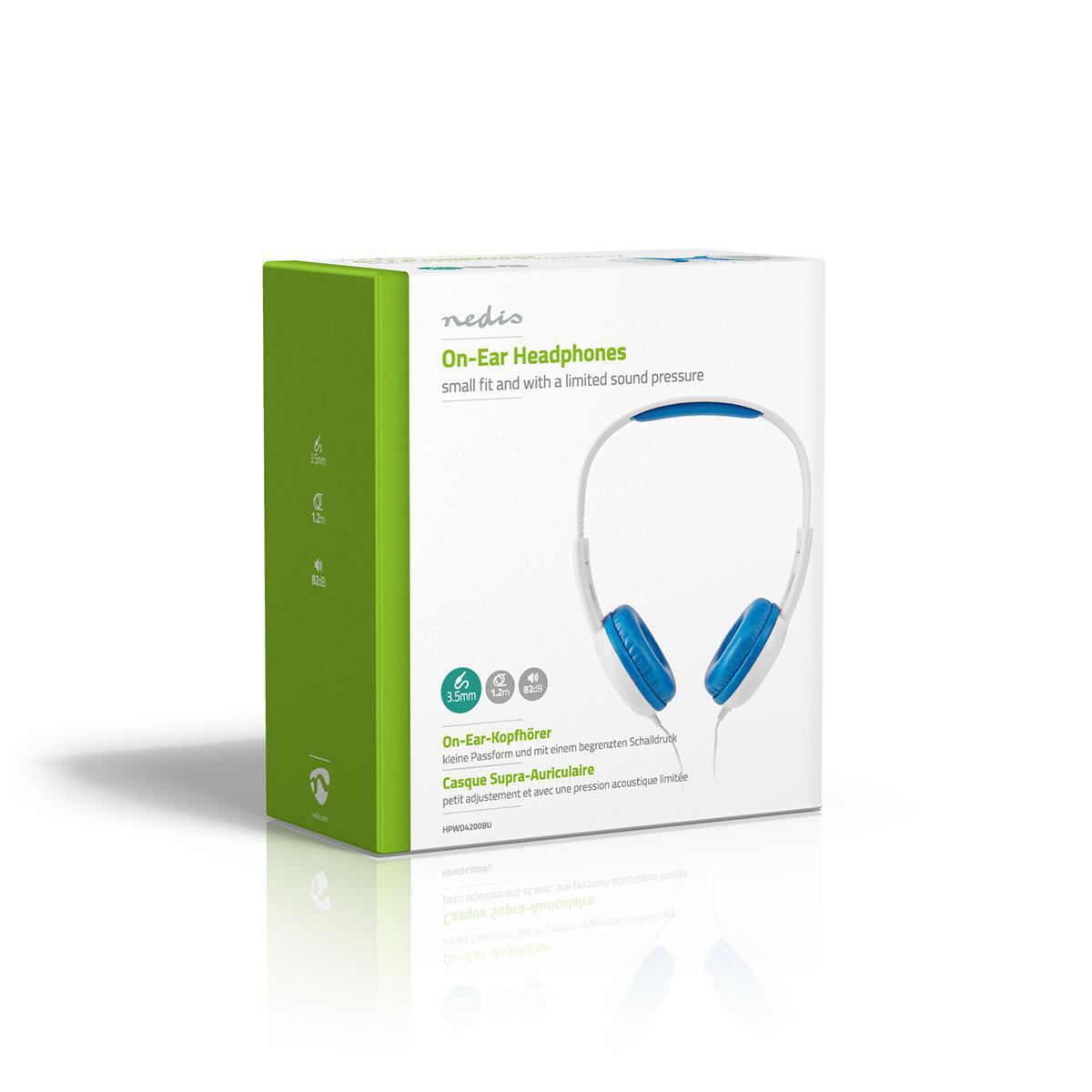 Nedis On-Ear 3.5mm Wired Headphones | Cable length: 1.20 m | 82 dB | Blue