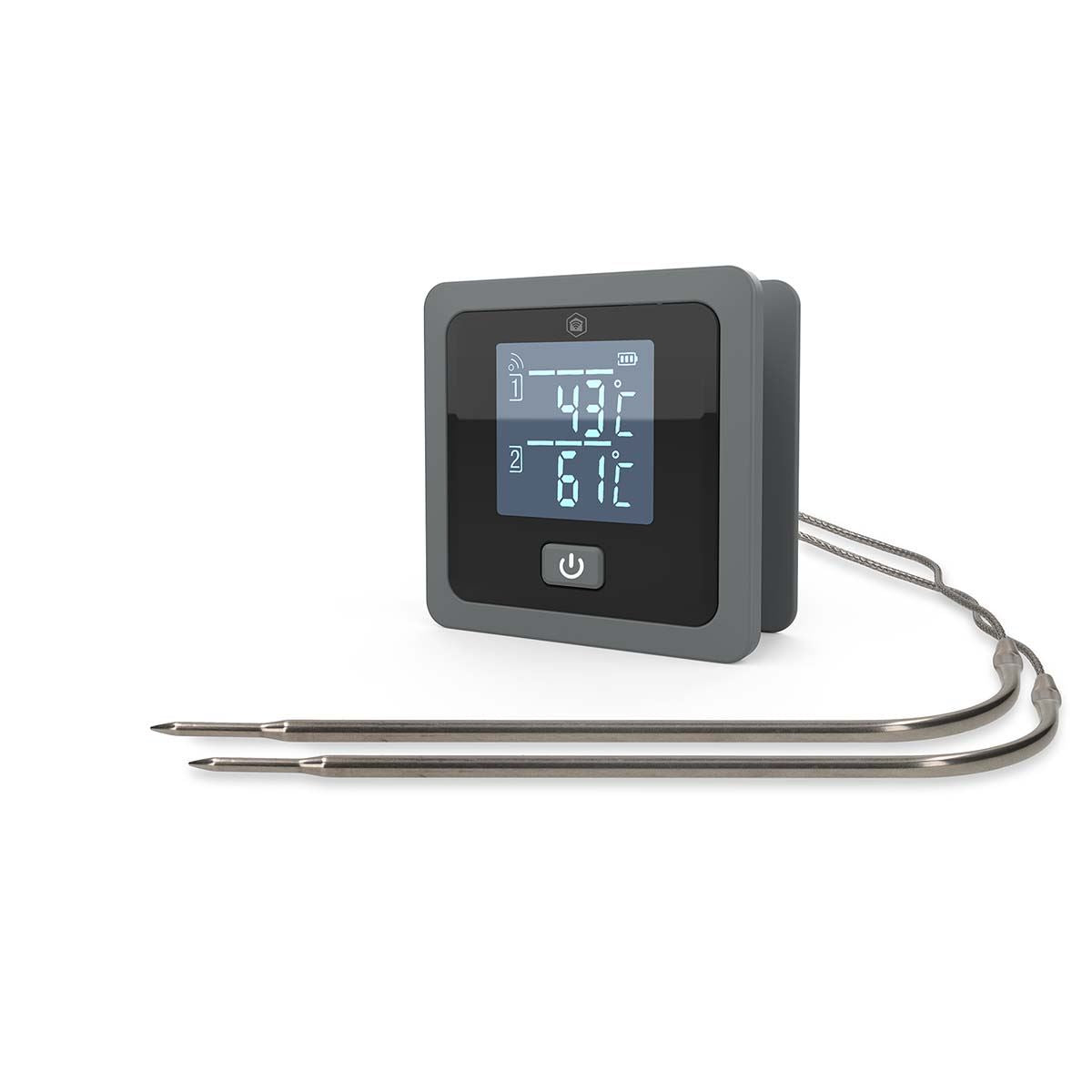 Nedis Leave-in Smart Digital Food, Meat, Baking Thermometer Temperature Probe Cooking Kitchen BBQ, with Alarm, Timer - Black