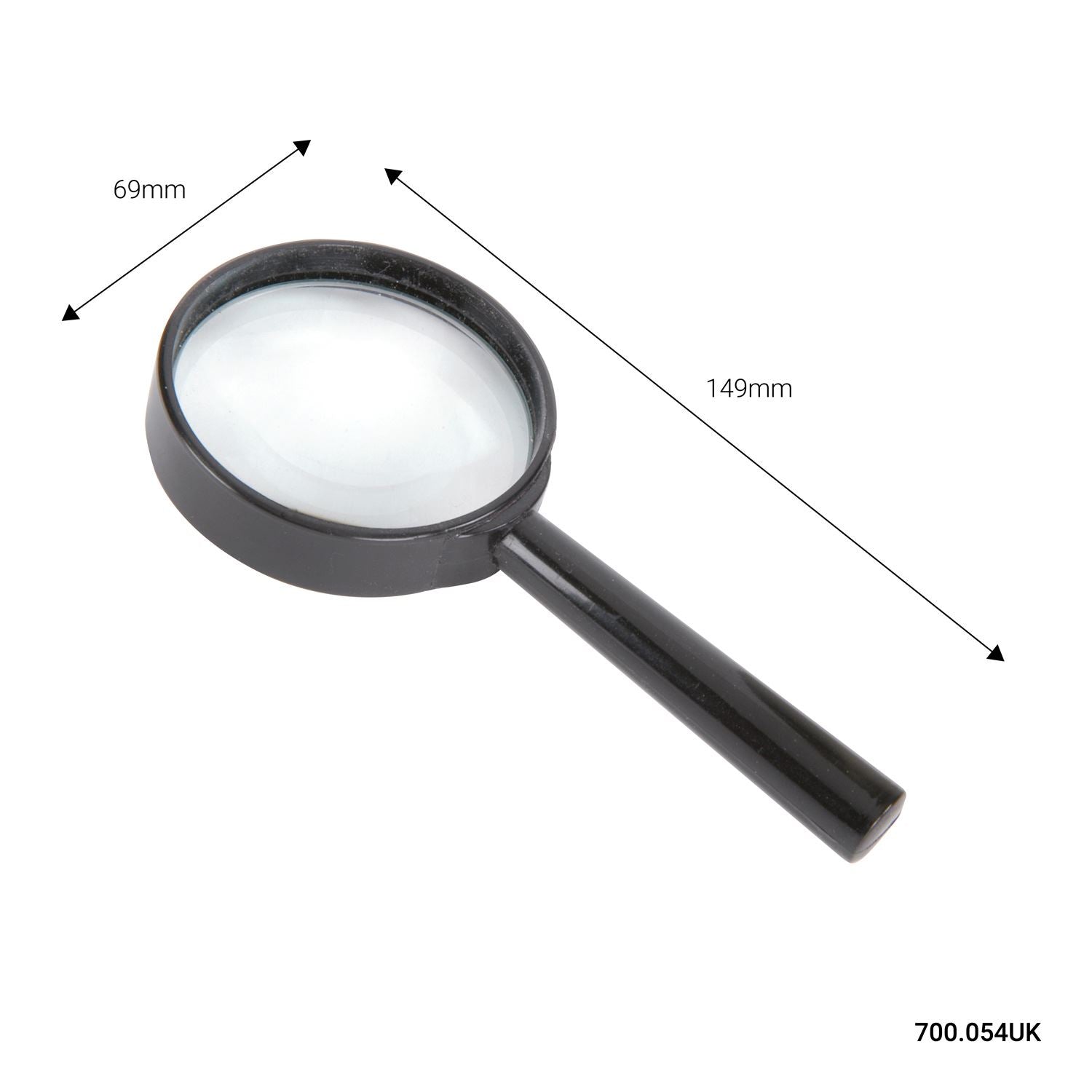 Mercury Handheld Magnifier, Glass | 6 x Magnification, Black