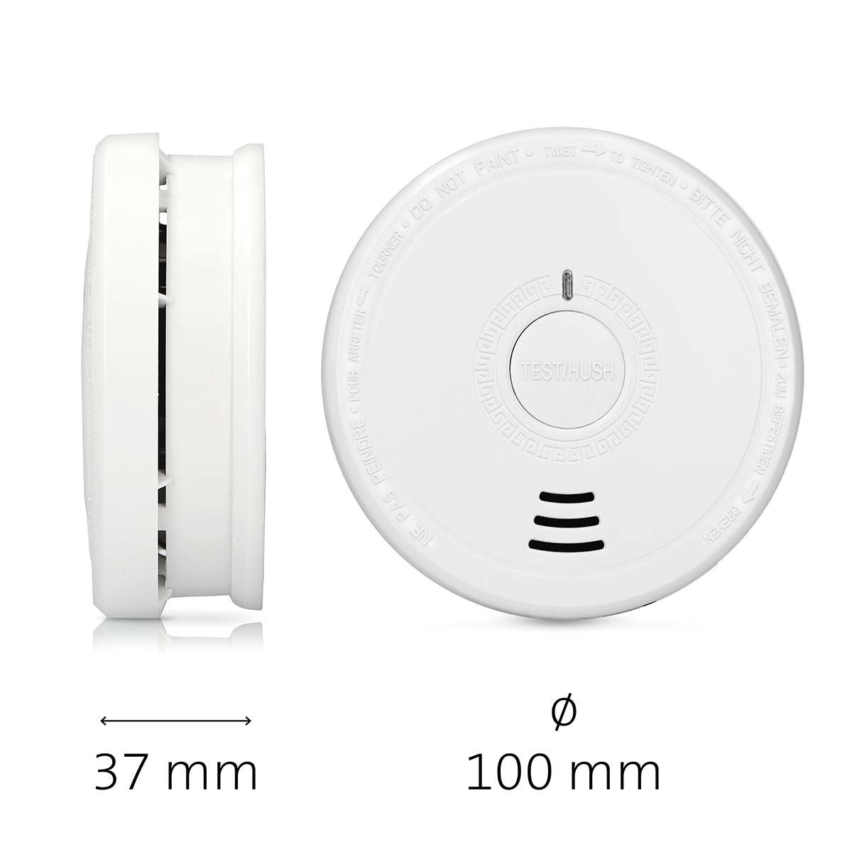 Alecto SA20 Smoke detector with Hush Button | >85 dB | Battery Included | EN14604:2005/AC:2008 | White |4 Pack