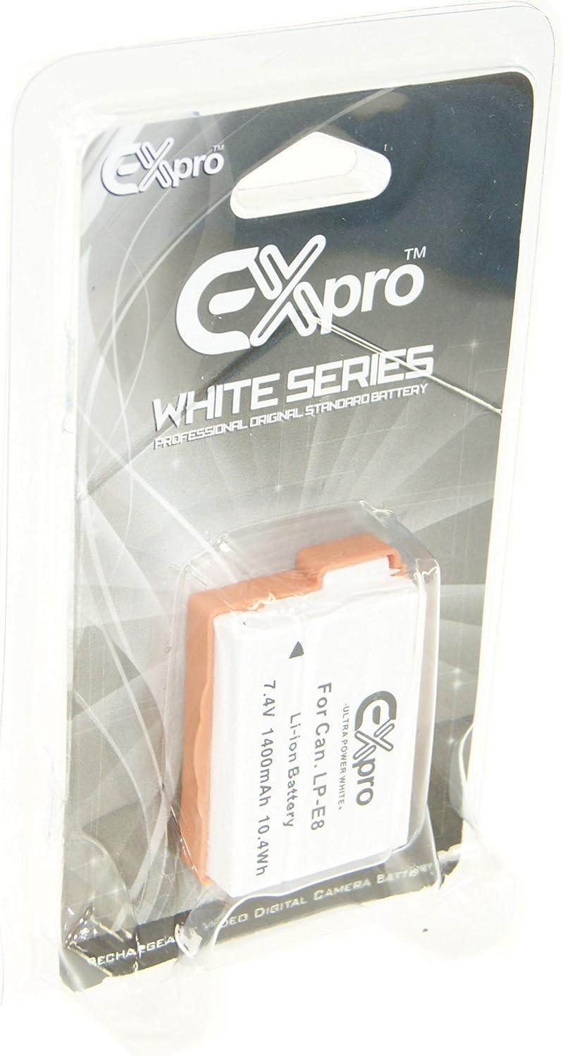 Ex-Pro Canon LP-E8, LP E8, LPE8 Canon White Series Li-on Digital Camera Battery