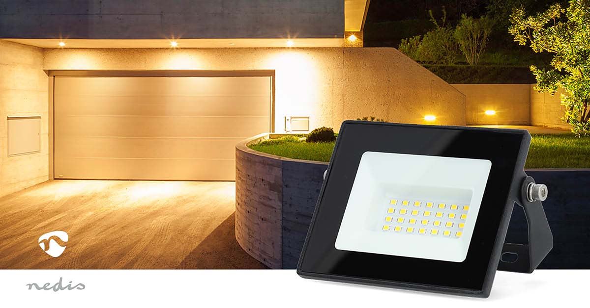 Nedis LED Floodlight | 4000 K | Rated luminous flux: 1620 lm | IP44 | Energy class: F | 220 - 240 V AC 50/60 Hz | 20 W