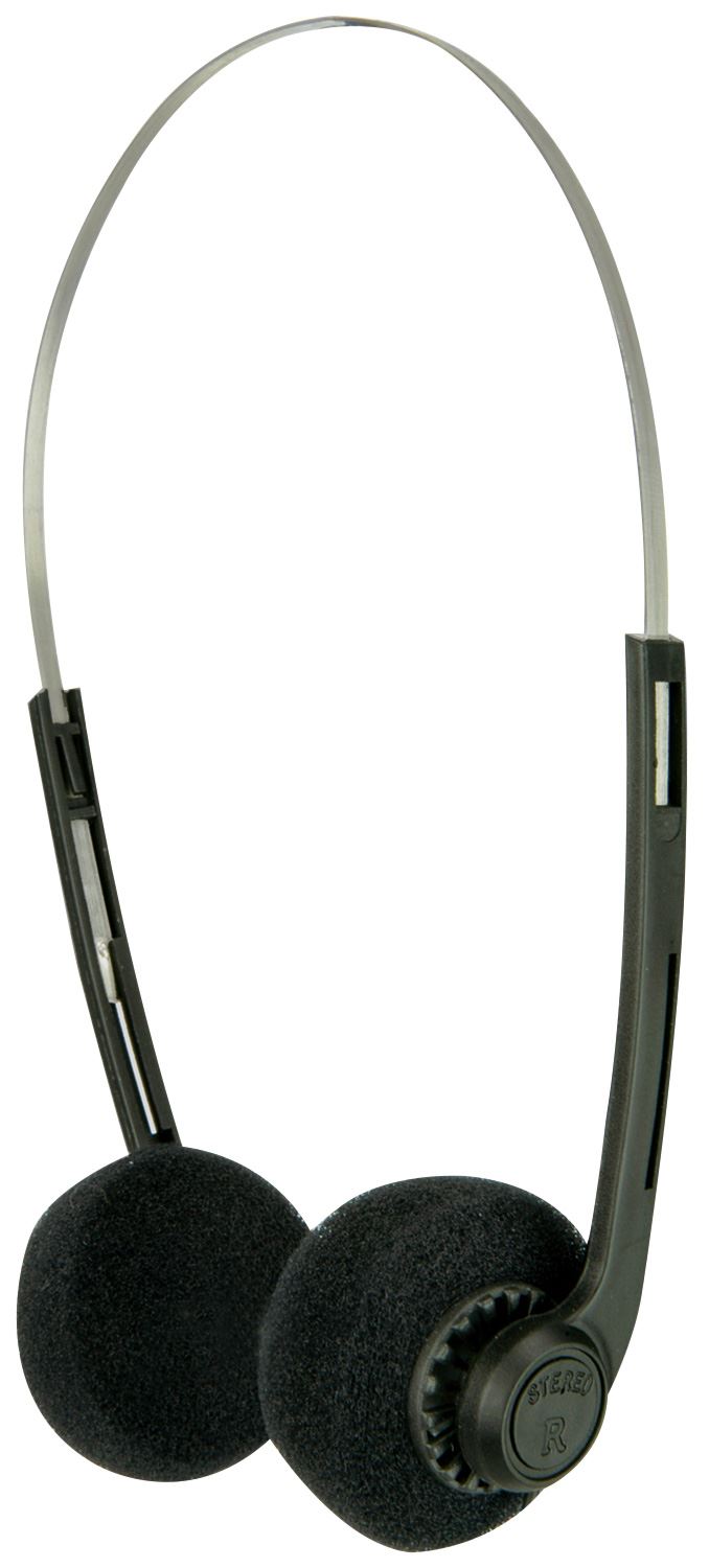 AV:link Lightweight Stereo Black Pad Myler Headphones for Schools Tour Companies