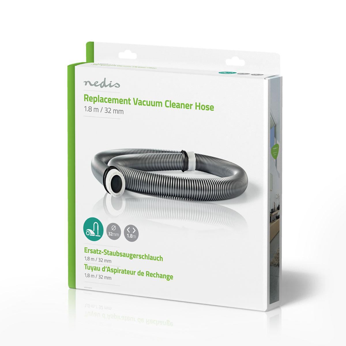 Nedis Vacuum Cleaner Hose | 32 mm | 1.80 m | Plastic | Grey