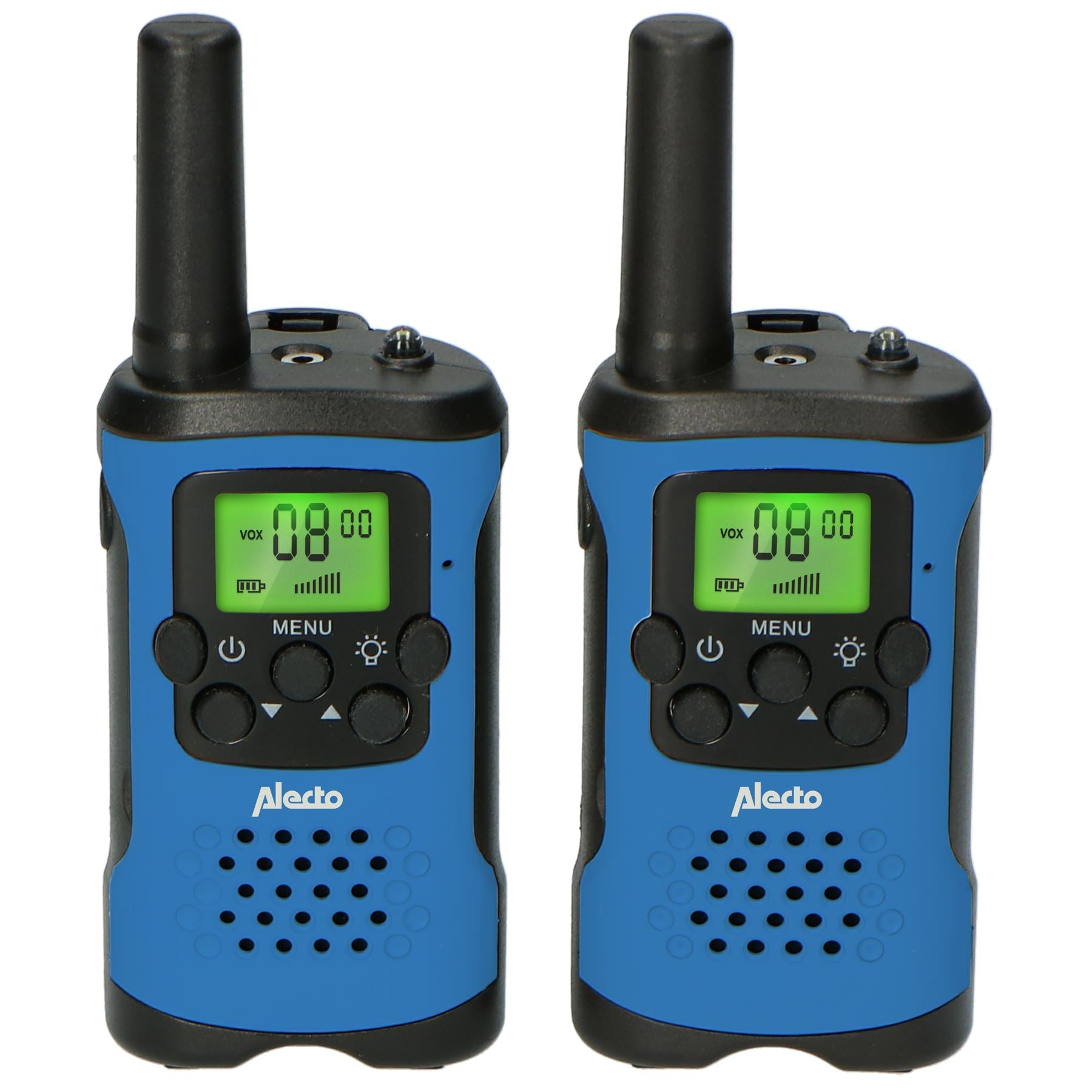 Alecto Walkie-Talkie Set | 2 Handsets | Up to 7 km | LCD | Frequency channels: 8 | VOX | up to 3 Hours | Black / Blue