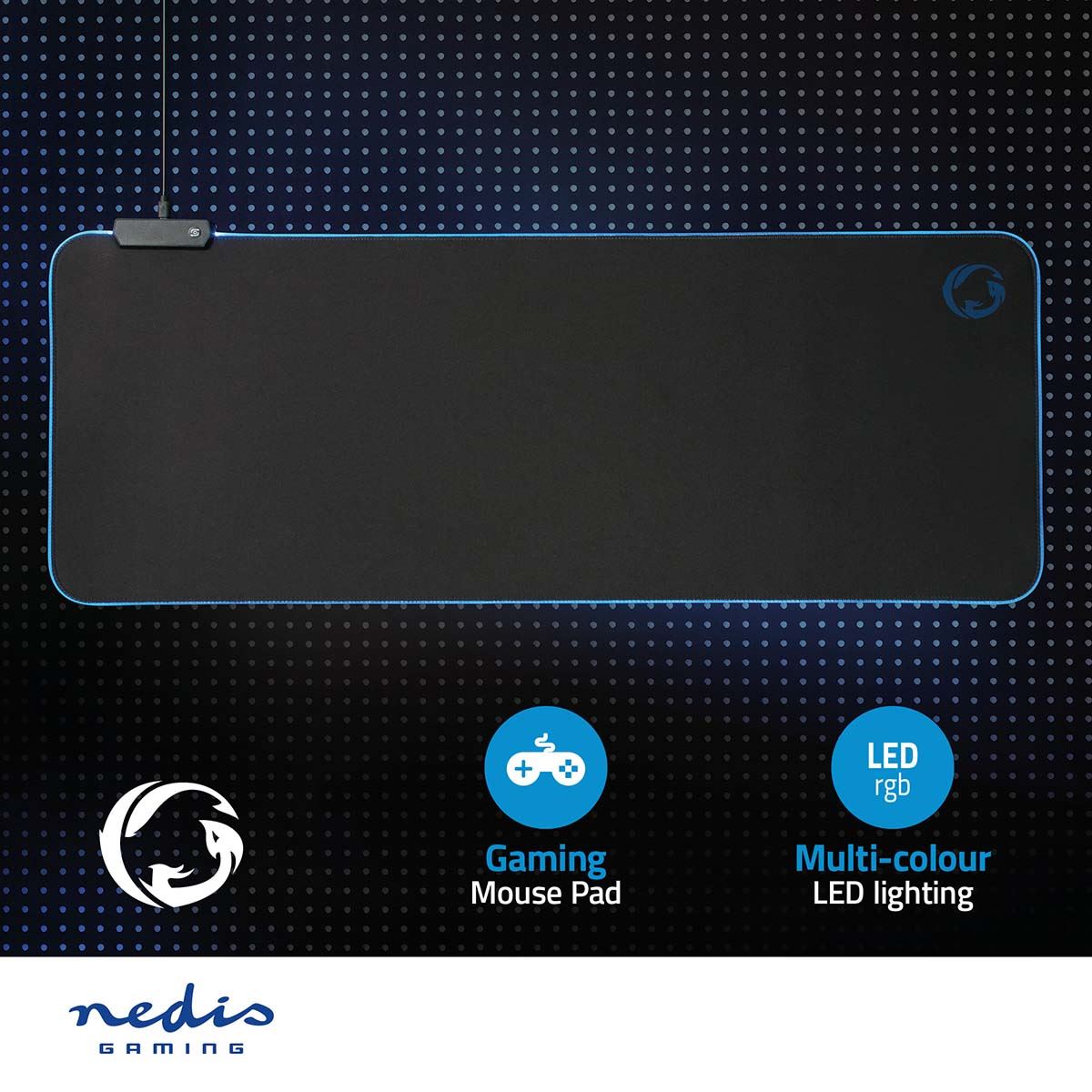Nedis Gaming Mouse Pad | Microfiber / Rubber | Black