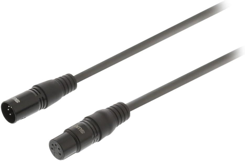 Sweex Audio Cable | XLR 5-Pin Male | XLR 5-Pin Female | Nickel Plated | 1.50 m | Round | PVC | Dark Grey