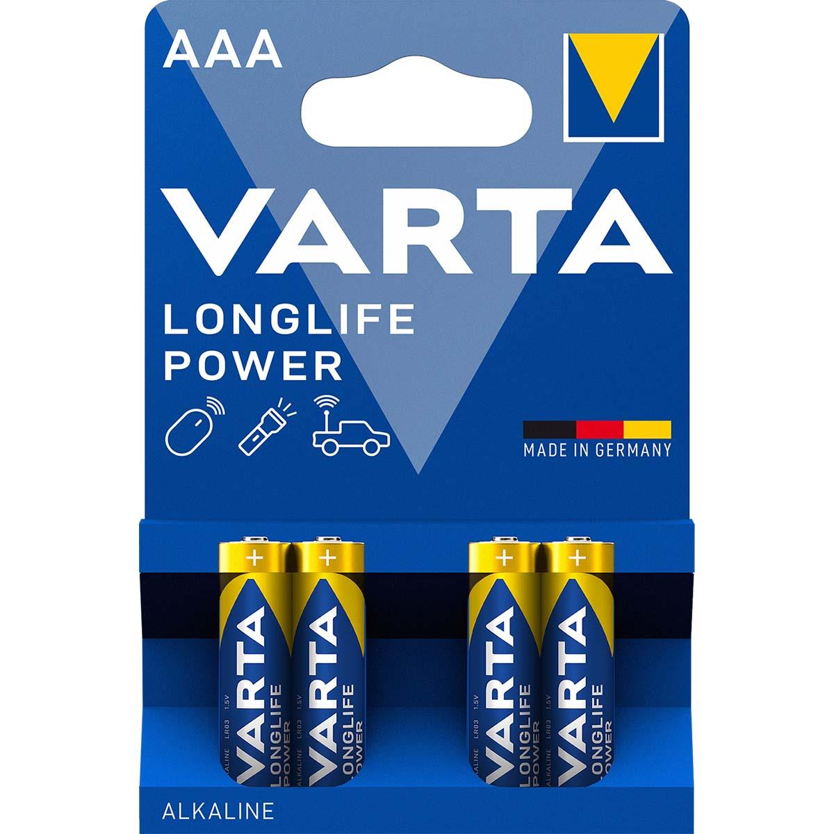 Varta Alkaline Battery AAA 1.5 V High Energy 4-Blister