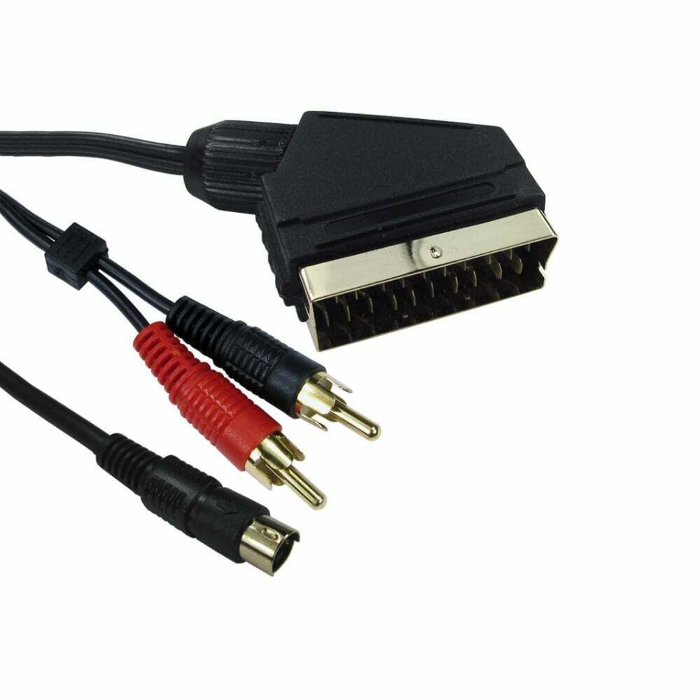 Ex-Pro Scart Output to S-Video Input & 2 Twin x RCA Phono Audio Cable Lead