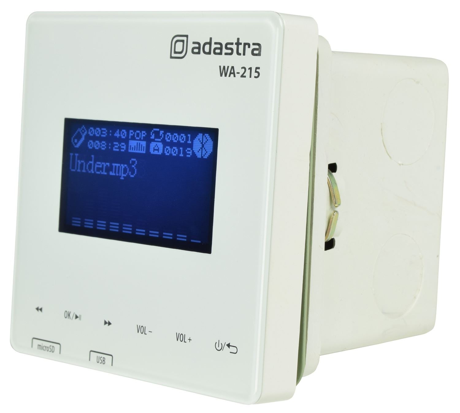 Adastra WA-215 In Wall Amplifier with USB/microSD player, FM + Bluetooth