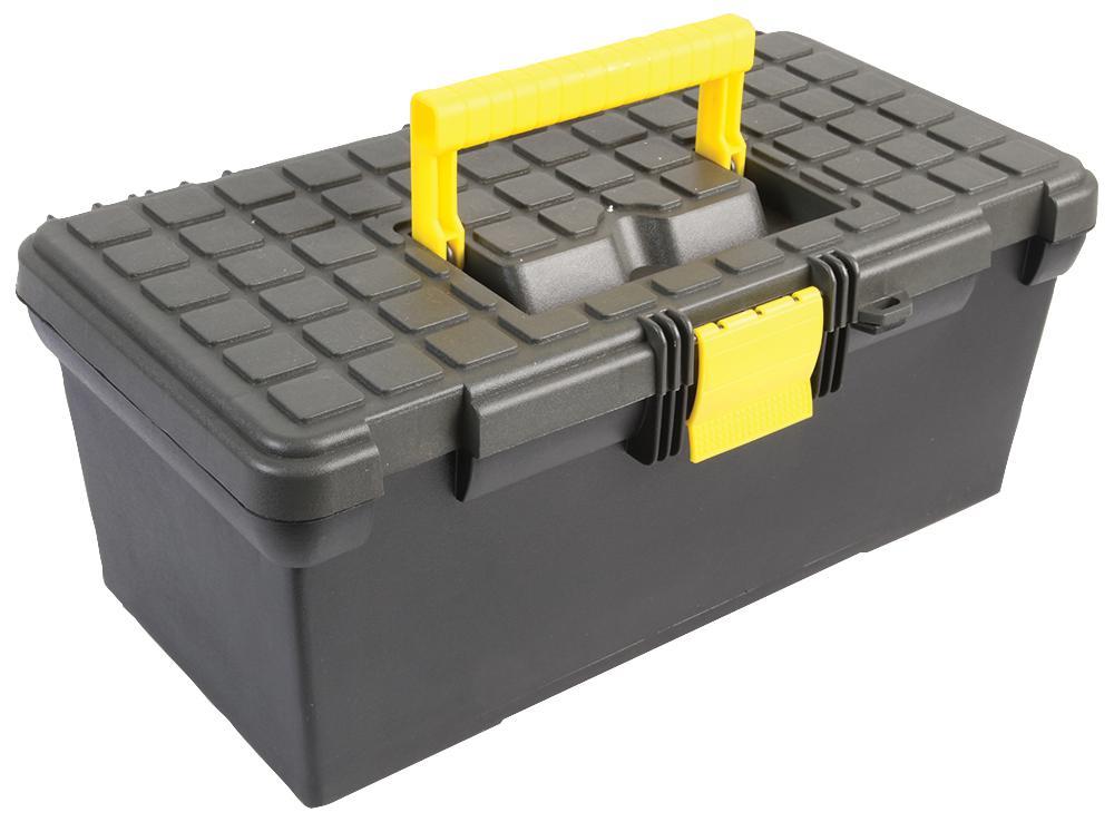 Ex-Pro 16" Plastic Portable Storage Tool Box With Removable Tray & Carrying Handle