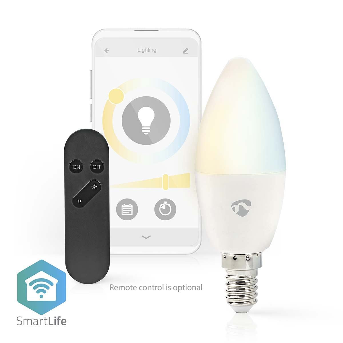 Nedis SmartLife LED Bulb | Wi-Fi | E14 | 470 lm | 4.9 W | Warm to Cool White | 2700 - 6500 K | Android™ / IOS | Candle | 1 pcs