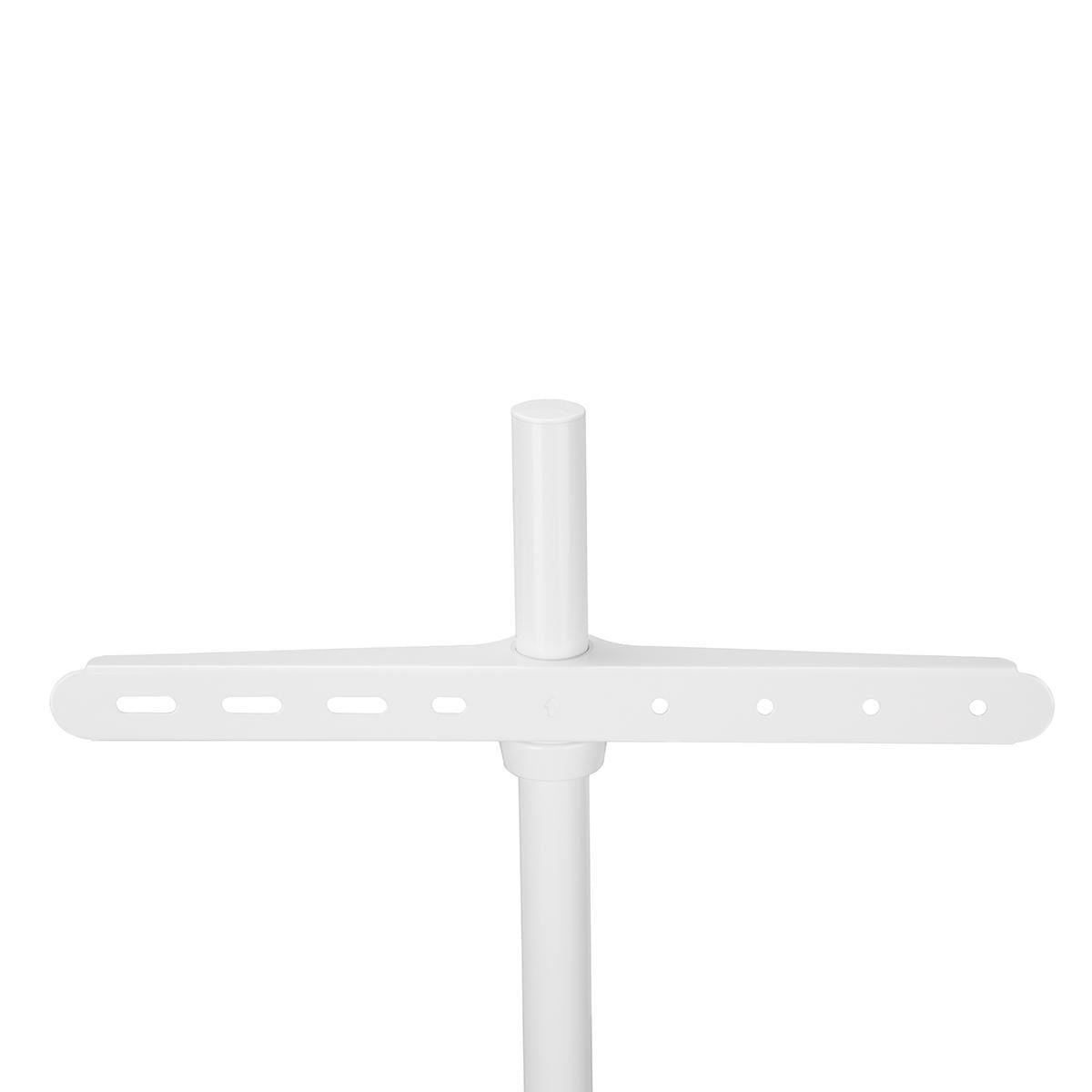 Nedis TV Floor Stand | 50 - 65 " | Maximum supported screen weight: 35 kg | Scandinavian Design | Rotatable | Anti-tip strap | Snap-lock | Aluminium / Steel | White