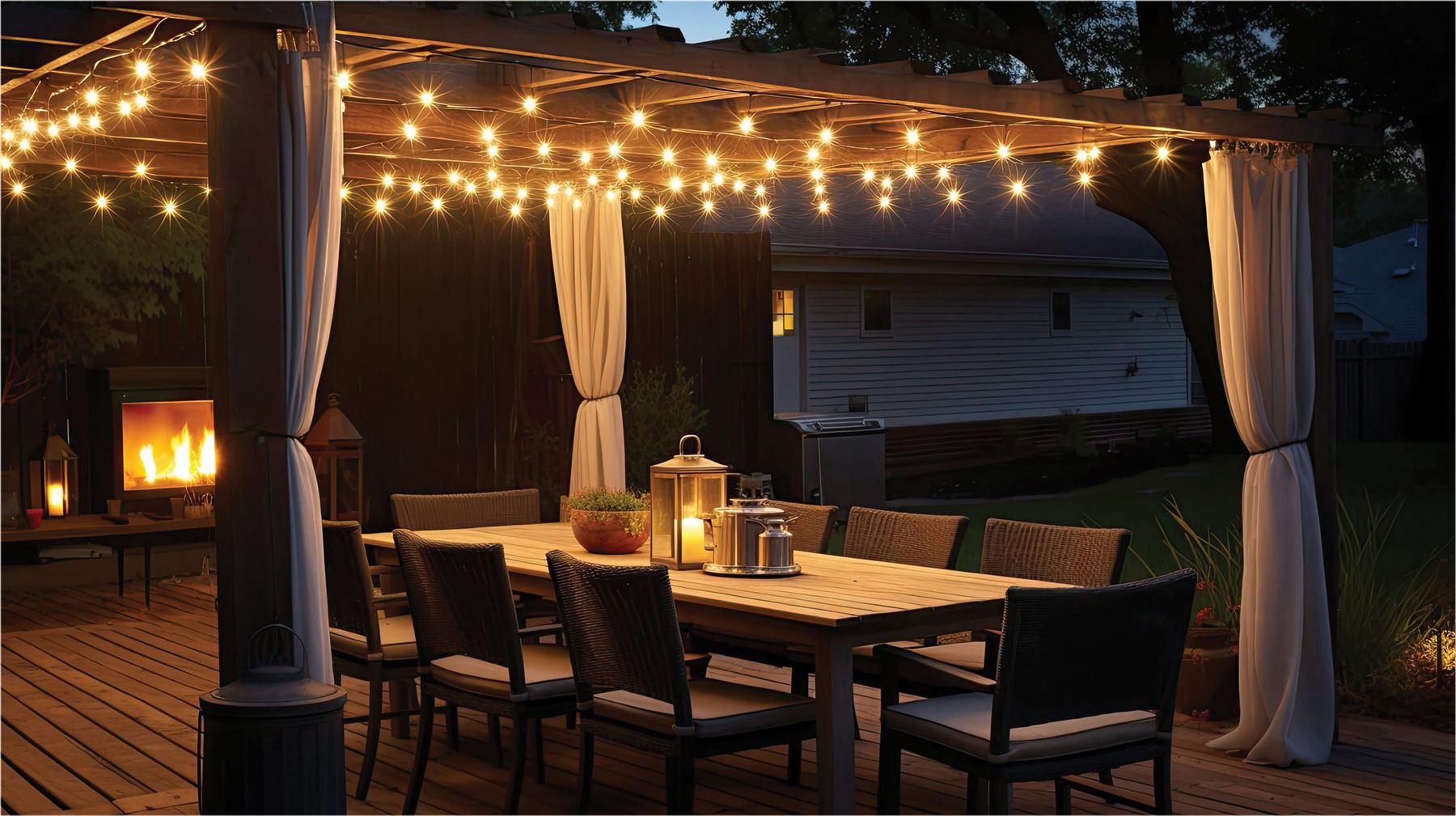 10m Easy-Connect Warm White 80 LED String Lights With Interconnectable Black Rubber Cable