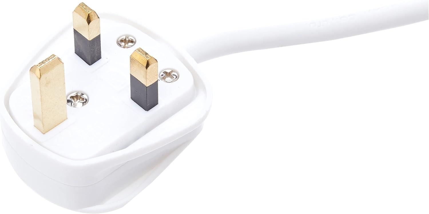 4 Gang 0.5m Mains Extension Lead Socket 13A - White