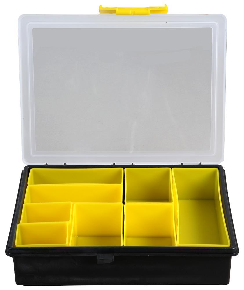 8 Compartment Organiser Storage Case Box with Removable Trays - 55mm x 240mm x 195mm, Craft, Screws, Nails, Nut Bolt