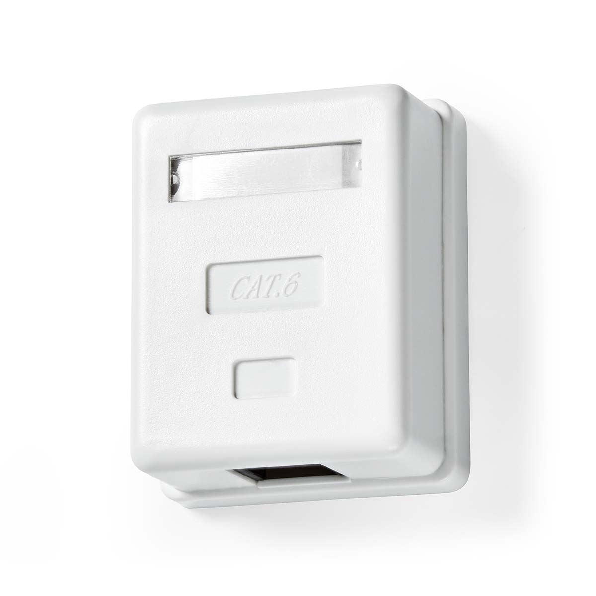 Nedis Network Wall Box | On-Wall | 1 port(s) | UTP CAT6 | Straight | Female | Gold Plated | ABS | White | Box