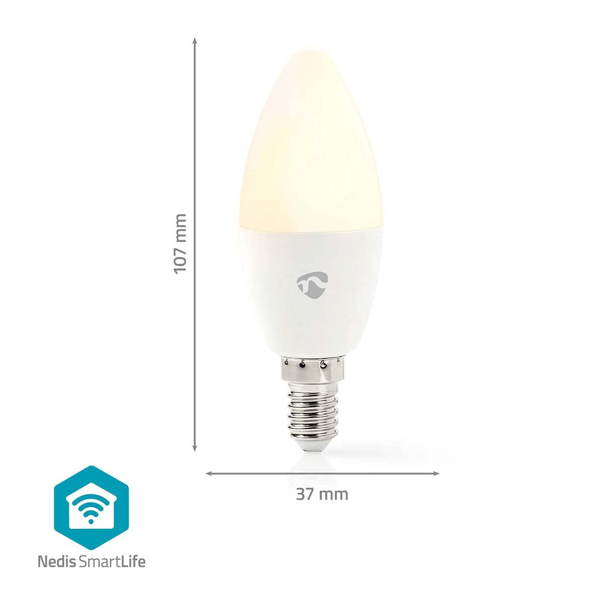 Nedis SmartLife Full Colour LED Bulb | E14 | 470 lm | 4.9 W | RGB / Warm to Cool White | 2700 - 6500 K | Android™ / IOS | Candle | 1 pcs